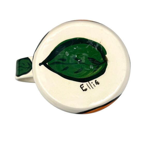 Art Studio Pottery Creamer Pitcher Lidded Sugar Bowl Set Oranges Citrus Signed - Picture 7 of 11